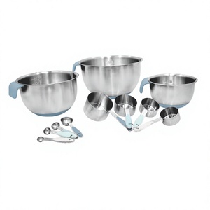 Kitchen Gadget Round Spoon Small Tablespoon <b>Measuring</b> Bowl <b>Set</b> 11 Pcs Stainless Steel <b>Measuring</b> Spoon <b>Cups</b> - Product Image 1