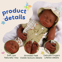 Poupée Reborn en Silicone Réaliste de 19 Pouces OEM, Poupée Reborn Entièrement en Silicone, Poupée de Collection en Silicone avec Cils