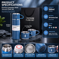 Bouteille d'eau isotherme à double paroi en acier inoxydable de 500 ml, tasse de voyage pour café, couvercle anti-fuite, écologique, logo personnalisé