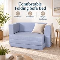 Canapé-lit pliant compact, housse lavable amovible, mousse compressible, canapé lounge 2 places pour chambre d'amis & maison