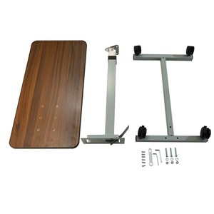 <b>Adjustable</b> Height Hospital Overbed <b>Table</b> with Durable ABS Frame Easy-to-Move Wheels Spacious Surface for Patient Comfort Dining - Product Image 4
