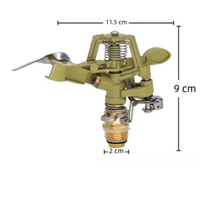 Système d'irrigation agricole par aspersion métallique, arroseur rotatif réglable à entraînement par engrenages 360° pour jardin, ferme et pelouse, diamètre 1/2 pouce - Product Image 2