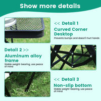 Table de camping pliante légère et portable en fer, réglable en hauteur