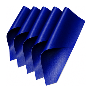Tissu en polyester enduit de PVC bleu, imperméable, de qualité alimentaire, tissé, lourd, uni, teint, 680 g/m², pour bâche extérieure - Product Image 1