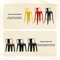 Chaises de bar de jardin en gros à prix abordable pour cuisine, chaise Tolix en acier noir avec assise en métal