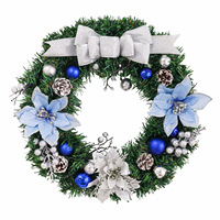 Karangan Bunga Natal QiYing Victory 2026 30/40 cm PVC Semi-Handmade Karangan Bunga Buatan Modern Minimalis untuk Gantungan Pintu Hotel Dekoratif