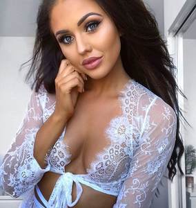 Sexy Lady Schwarz Weiß Front Open Schnür kittel Transparente Spitze Short Tops Langarm bluse - Product Image 1