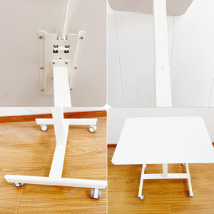 Adjustable Height Computer Trolley With 4 Castors Metal <b>Minimalist</b> Design Hospital Furniture H5 - Product Image 4
