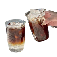 Gobelet en verre borosilicate transparent résistant aux hautes températures pour boissons froides, idéal pour le café glacé et les boissons américaines, 460 ml
