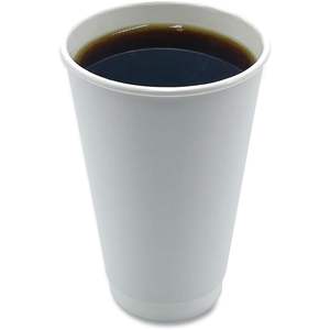 Boardwalk 16 Oz. Gobelets en papier à double paroi, gobelets jetables blancs, 25/paquet - Product Image 1