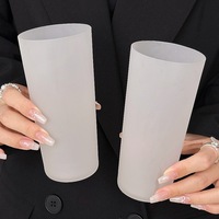 Tasse en verre texturé givré ultra-mince, style luxueux, haute valeur esthétique, isolation standard pour l'hydratation quotidienne