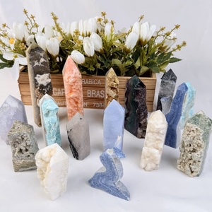 Punta di Cristallo a Torre in Materiali Misti, Gemma Naturale Energetica Curativa, Prezzo di Fabbrica, per Decorazione Domestica - Product Image 3