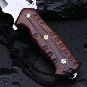 Cuchillo de Bolsillo Personalizable con Hoja de Acero Inoxidable D2, Punta Recta, Mango de Madera y Cuerno, Táctico, Supervivencia, Aire Libre, Bricolaje - Product Image 3