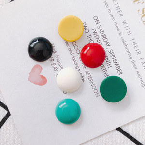 Bonito parche de botón de resina de colores de 16mm, abalorios redondos con reverso plano para pendientes, pinzas para el pelo, fundas para teléfono móvil, accesorios de decoración - Product Image 2