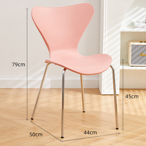 Nordic <b>Plastic</b> <b>Dining</b> <b>Chairs</b> Modern Minimalist Durable Cushioned Restaurant Furniture Commercial Use - Product Image 4