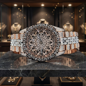 AMBER JEWELS Luxury Tonneau Quartz <b>Watch</b> Stainless Steel <b>Diamond</b> Encrusted Hollow Dial Analog Waterproof Vintage Buckle Clasp - Product Image 1