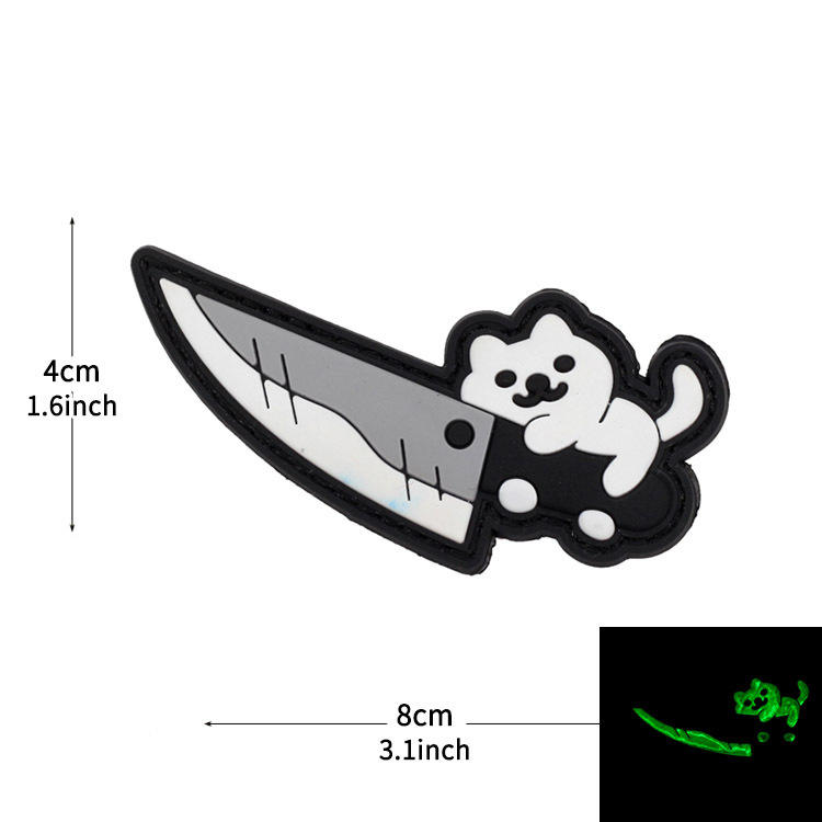 black background, white glow in the dark