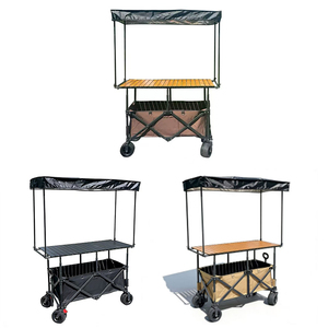 Chariot de vente pliable triangulaire grande capacité pour extérieur, à quatre roues, réglable <span class=keywords><strong>en</strong></span> hauteur, idéal pour la vente ambulante, les marchés nocturnes et les snacks (OEM) - Product Image 4