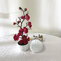 Nouvelles Branches Artificielles de Prunier Blanc et de Pommier des Neiges, Décoration Intérieure, Accessoires de Photographie pour Mariage et Nouvel An