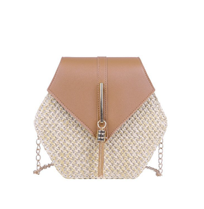 2025 nuova moda borsa a tracolla da donna a spalla singola colore puro con cerniera a catena intrecciata in <span class=keywords><strong>paglia</strong></span> di <span class=keywords><strong>lino</strong></span> abbina tutti gli stili - Product Image 3