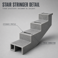 Profil de poutre d'escalier en PRV avec service de découpe pour escaliers industriels, plateformes d'entretien et structures d'accès aux équipements