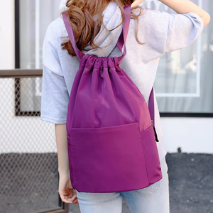 Ready-Stock New Fashion Large Capacity Commuting Waterproof <b>Drawstring</b> Oxford Polyester Bag for Outdoor Sports - Product Image 4