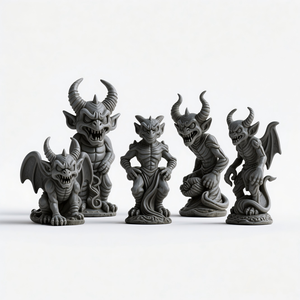 <span class=keywords><strong>Fuente</strong></span> de Resina Pintada a Mano en 3D con Diseño de Cazador de Demonios Gótico, Decoración de Jardín Oscuro Personalizada y Escultura de Paisaje - Product Image 3