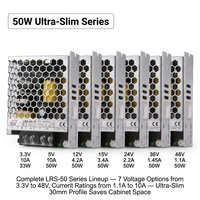 Alimentation à découpage LEYU LRS-50 50W à sortie unique 24V 2.2A AC/DC, transformateur encastré pour machine d'automatisation