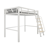 Nordic Iron Loft Bed Personnalisable Simple Double Couche Noir Blanc Métal pour Chambre Appartement Villa pour Petits Hôtels Vivre