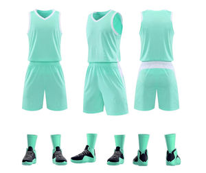 Tenues de basketball pour adultes Wembley Sports, grandes tailles, séchage rapide, impression numérique des numéros, polyester respirant, col en V - Product Image 1