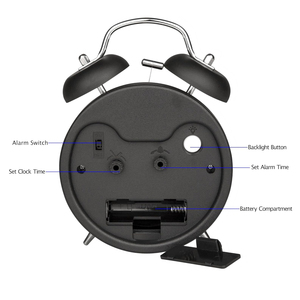Reloj Despertador Clásico a Pilas con Retroiluminación, Doble Campana, Alarma Fuerte para Personas con Sueño Pesado - Product Image 6