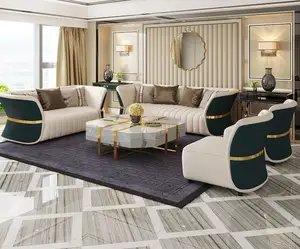 Leather Sofas Luxury Upholstered Modern Sofa Living Room Furniture Set Modular Sectional Sofa
