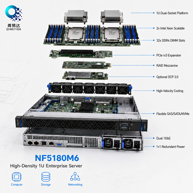 NF5180M6 1U Rack Server Dual Xeon DDR4 PCIe 4.0 NVMe Enterprise IT Compute Custom Config Tested