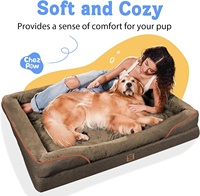 Grand lit orthopédique pour chien imperméable avec rebord 360° en mousse alvéolée, canapé douillet pour animaux, lavable, pour détaillants et usines sur mesure