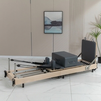 Reformer de Pilates pliable avec cadre en bois d'érable, machine portable pour studio à domicile, planche de saut, boîte de pédales, ressort à fil de piano importé pour