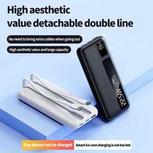 OEM/<span class=keywords><strong>DOM</strong></span> Nouveau produit, batterie externe 10000mAh avec écran LED, charge rapide PD 22.5W, câble intégré à 2 fils, ultra-mince - Product Image 5