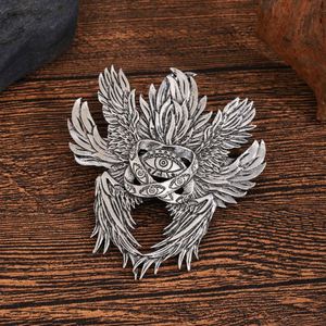 Pinza para el pelo gótica vikinga, pinza para el pelo de bruja pagana, pinza para el pelo de ángel, pinza para el pelo retro vikinga de ángel de seis alas, pinza para el pelo con ojo de Dios - Product Image 5
