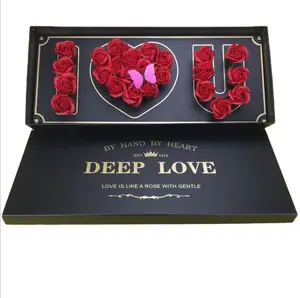 Caja de regalo con flores, embalaje con flores, para el Día de San Valentín, novia