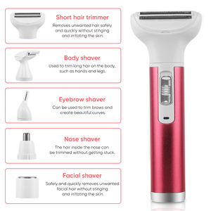 <span class=keywords><strong>Épilateur</strong></span> électrique rechargeable, rasoir pour <span class=keywords><strong>femme</strong></span>, visage, <span class=keywords><strong>nez</strong></span>, sourcils, corps, tondeuse à poils, épilation pour femmes, 5 en 1, épilation pour femmes - Product Image 5