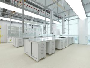 Équipement de laboratoire chimique - Poste de travail en îlot entièrement en acier, table de <span class=keywords><strong>test</strong></span> de mobilier de laboratoire avec support pour réactifs - Product Image 5