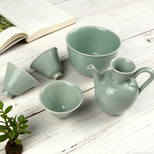 Juego de Vino Caliente Estilo <span class=keywords><strong>Japonés</strong></span> Celadón, Apto para Vino Baijiu, Vino Calentado, <span class=keywords><strong>Sake</strong></span>, como Regalo Festivo - Product Image 2