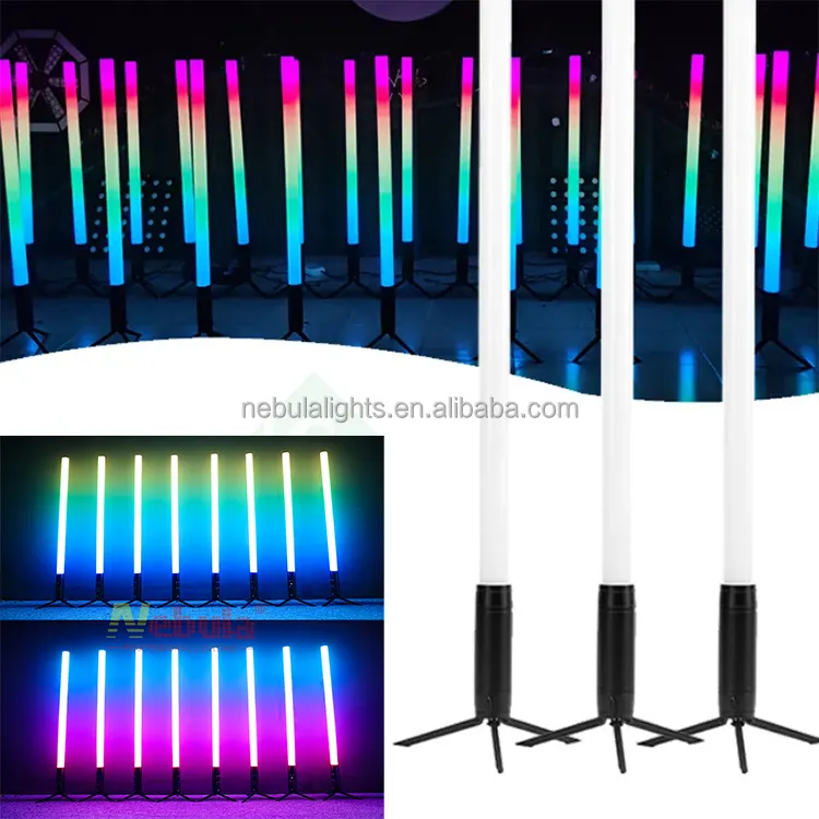 Tubo sem fio com bateria de 360 graus LED Nebula RGB, luz de lavagem IP65, tubos de canto para discoteca e boate