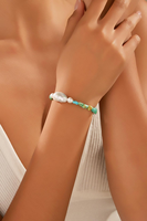 Bracelet vintage classique en perles turquoise menthe pour les occasions de mariage et de fête