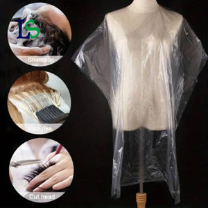 Capa de Peluquería Desechable de Plástico, Envoltura de Cuello para Tratamiento Capilar Especial de Salón, Herramienta para Tinte y Permanente, Chal Desechable para Barberos - Product Image 1