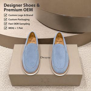 Nouvelles Chaussures de Luxe Designer 2026 pour Hommes et Femmes – Mocassins en Daim de Haute Qualité Bleu Clair avec Semelle Blanche – Chaussures Décontractées à Enfiler Style Conduite - Product Image 1