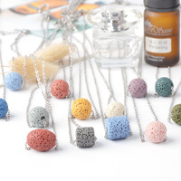 Mode géométrique poisson étoile de mer coloré pierre de lave diffuseur d'huile essentielle aromathérapie roche volcanique pierre collier bijoux