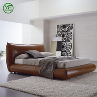 Cadre de lit Queen style pin, mobilier de maison minimaliste antique, en MDF durable, base de lit King/Queen en frêne