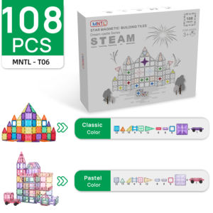 MNTL fabbrica diretta 108 pezzi in età prescolare Must have giocattolo magnetico per bambini stelo magnete mattoncini giocattolo per bambini <span class=keywords><strong>giochi</strong></span> <span class=keywords><strong>creativi</strong></span> - Product Image 2