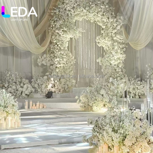 LEDA Wholesale <b>Wedding</b> <b>Decor</b> Flowing Wave-like <b>Ceiling</b> Drapery Arched Design Milk Silk Fabric <b>Ceiling</b> Backdrop for <b>Wedding</b> - Product Image 6