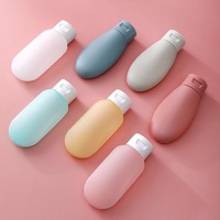 Botellas de Loción Ovaladas de PE Reciclado, Recargables, con Tapa Abatible, para Cosméticos de Viaje, Color Personalizado, Logotipo Personalizado, Jabón Líquido, Gel de Ducha